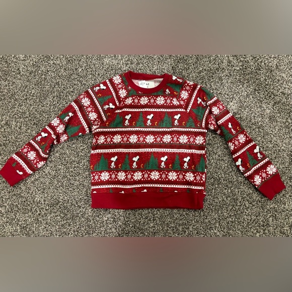 NEW American Eagle Peanuts Snoopy Crewneck and pants CHRISTMAS set size small - Picture 2 of 5
